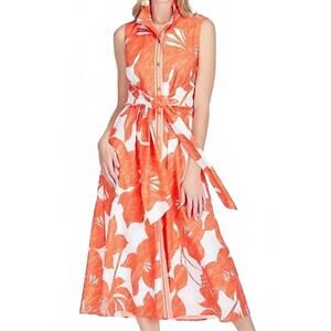 NEW JADE women's back wrap maxie dress in orange bloom